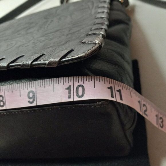 Vintage Cafe by Marlo Embossed Black Crossbody bag Cottagecore Granny Chic - Picture 10 of 14